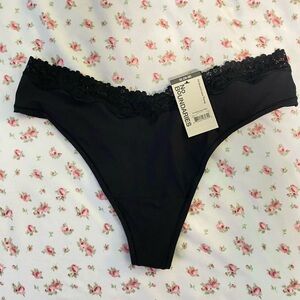 Black lace thong